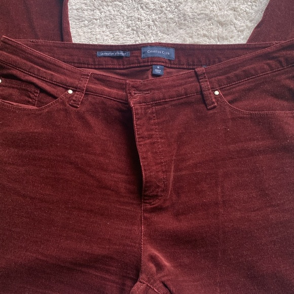 Charter Club Pants - Womens deep red corduroy straight pants size 16